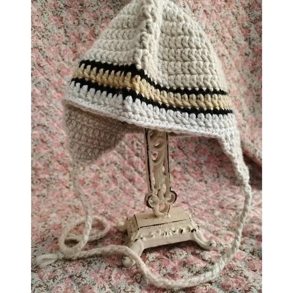 Handmade Amish Infant Knitted Baby Beanie Hat